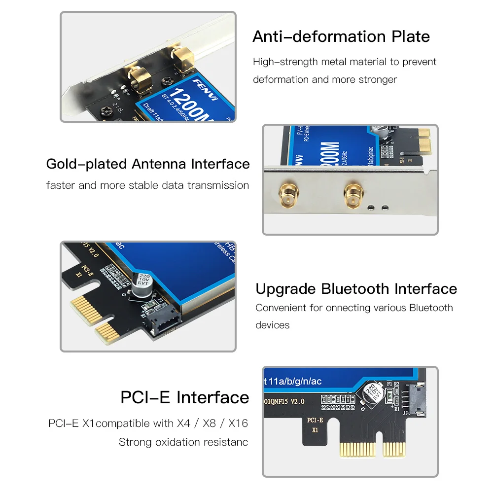 Adaptador pciinalámbrico de escritorio, tarjeta WLAN Wi-Fi con BT4.0 1200G/5GHz para Hackintosh, para Broadcom BCM94360CS2, 2,4 Mbps