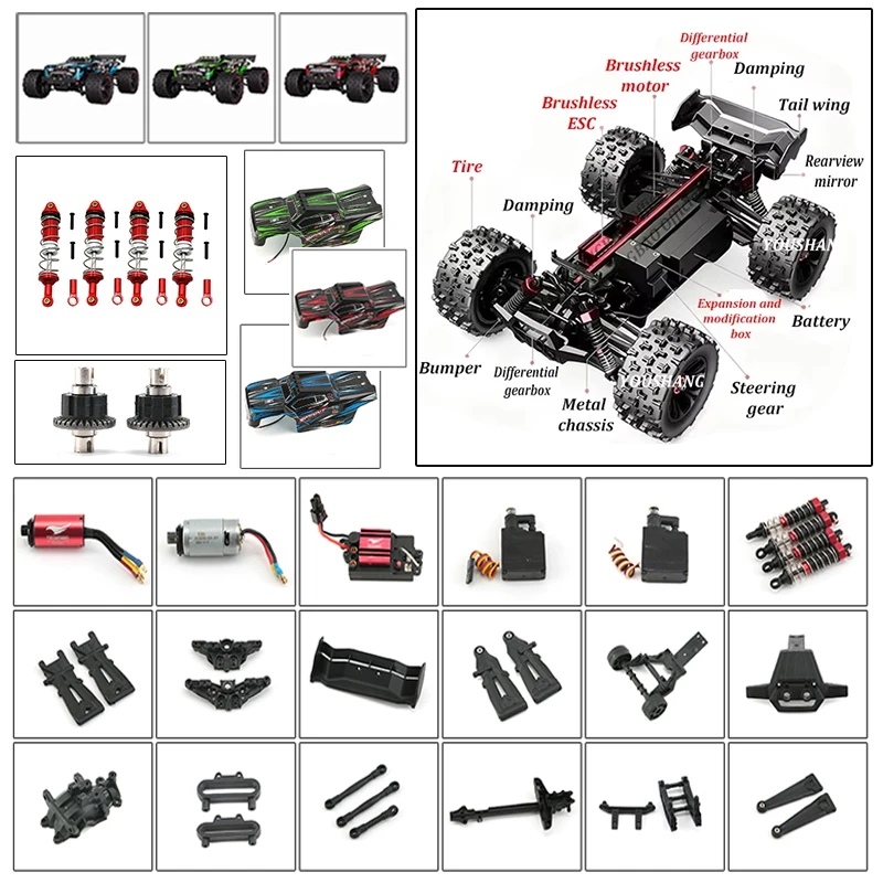 

100% Compatible with 9522PRO Remote Control Vehicle Upgrade Components: Differential, Steering, Electronic Governor, Metal Kit