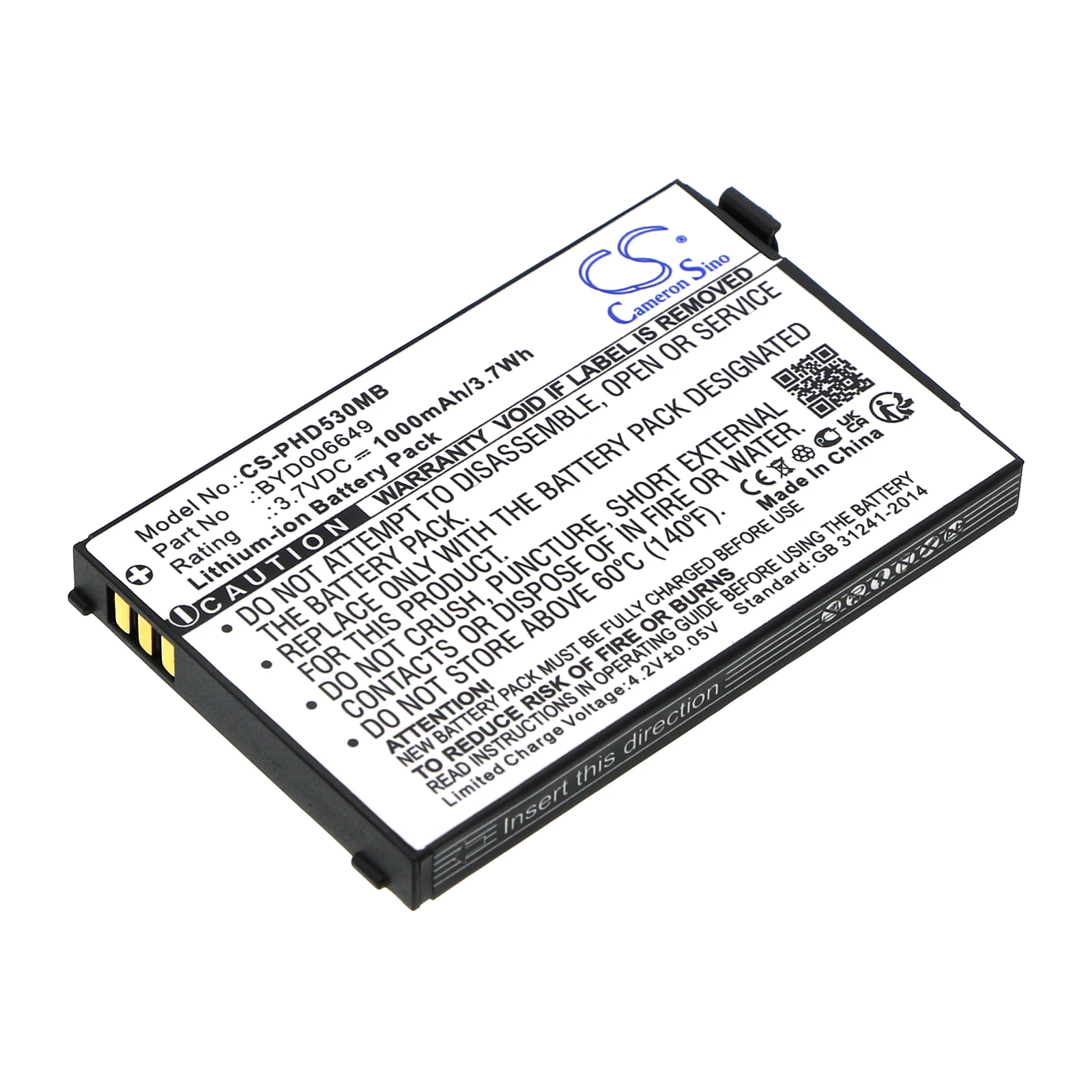 Cameron Sino  Battery BYD006649 for BT BM1000, Video Baby Monitor 1000, for Philips Avent SCD530, SCD535, SCD536, SCD540 1000mAh