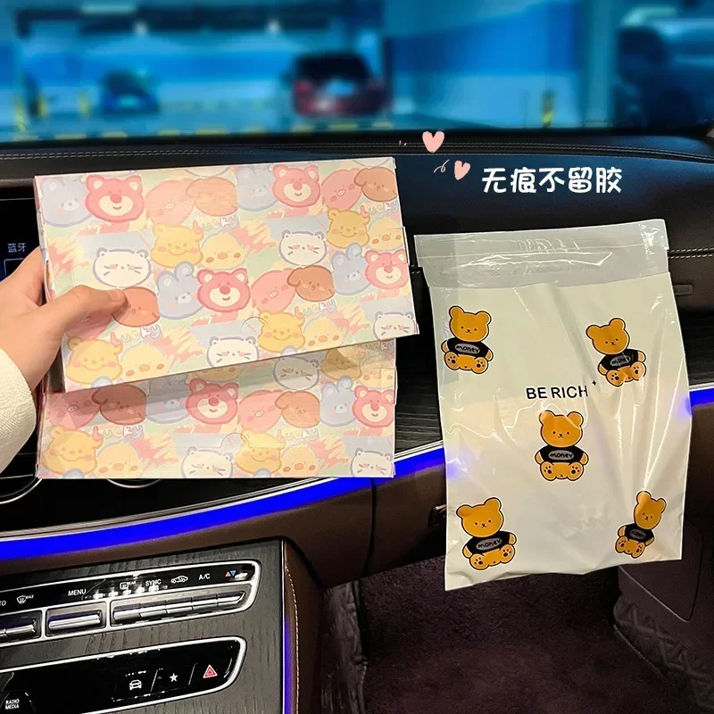 Car Mounted Garbage Bag Adhesive Type Cars Garbage Bin Folding Garbage Cleaning on vehicle Disposable Interior Storage Tidying