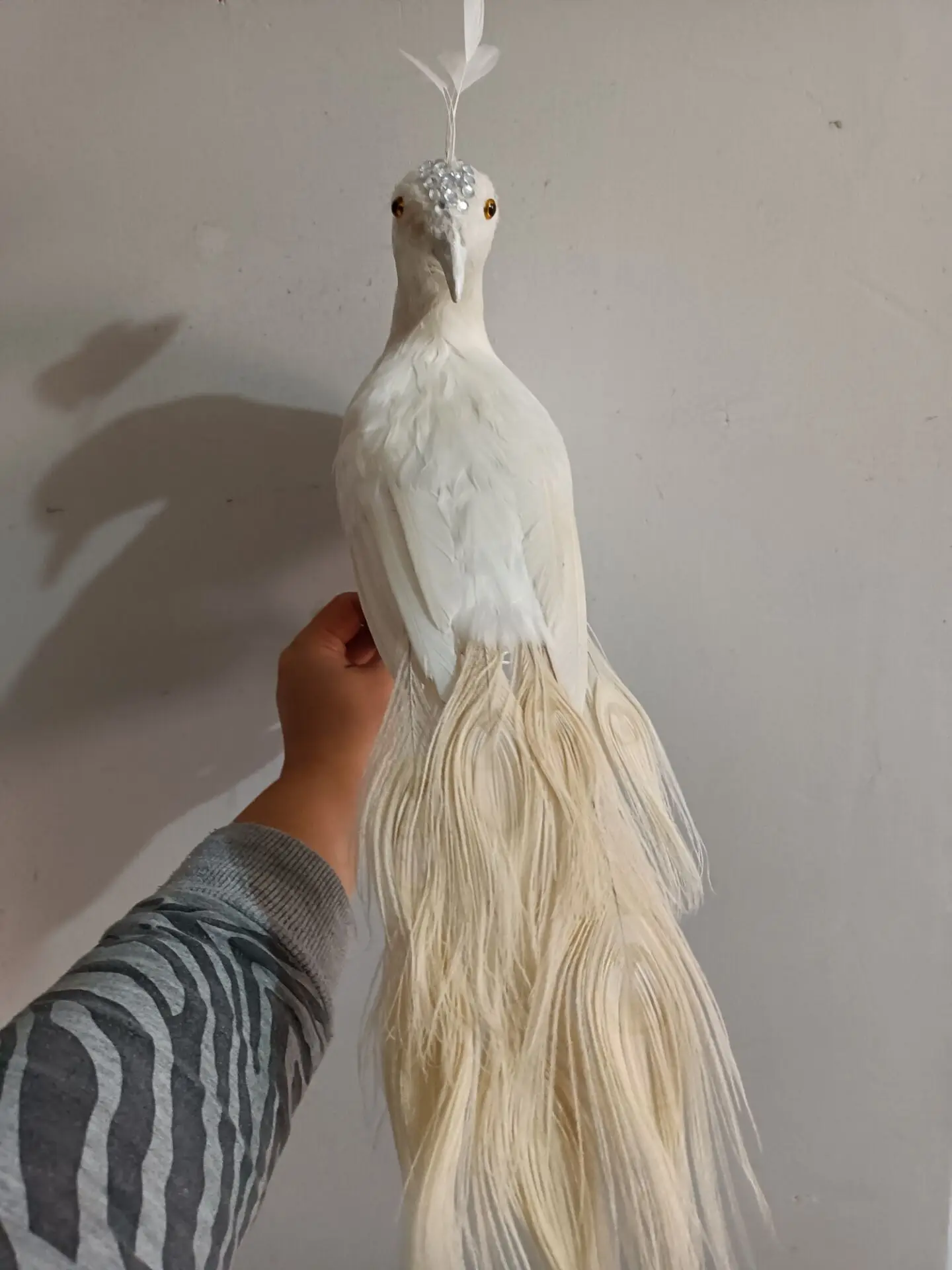 

white beautiful simulation peacock model foam&furs peacock doll gift about 45cm c3000