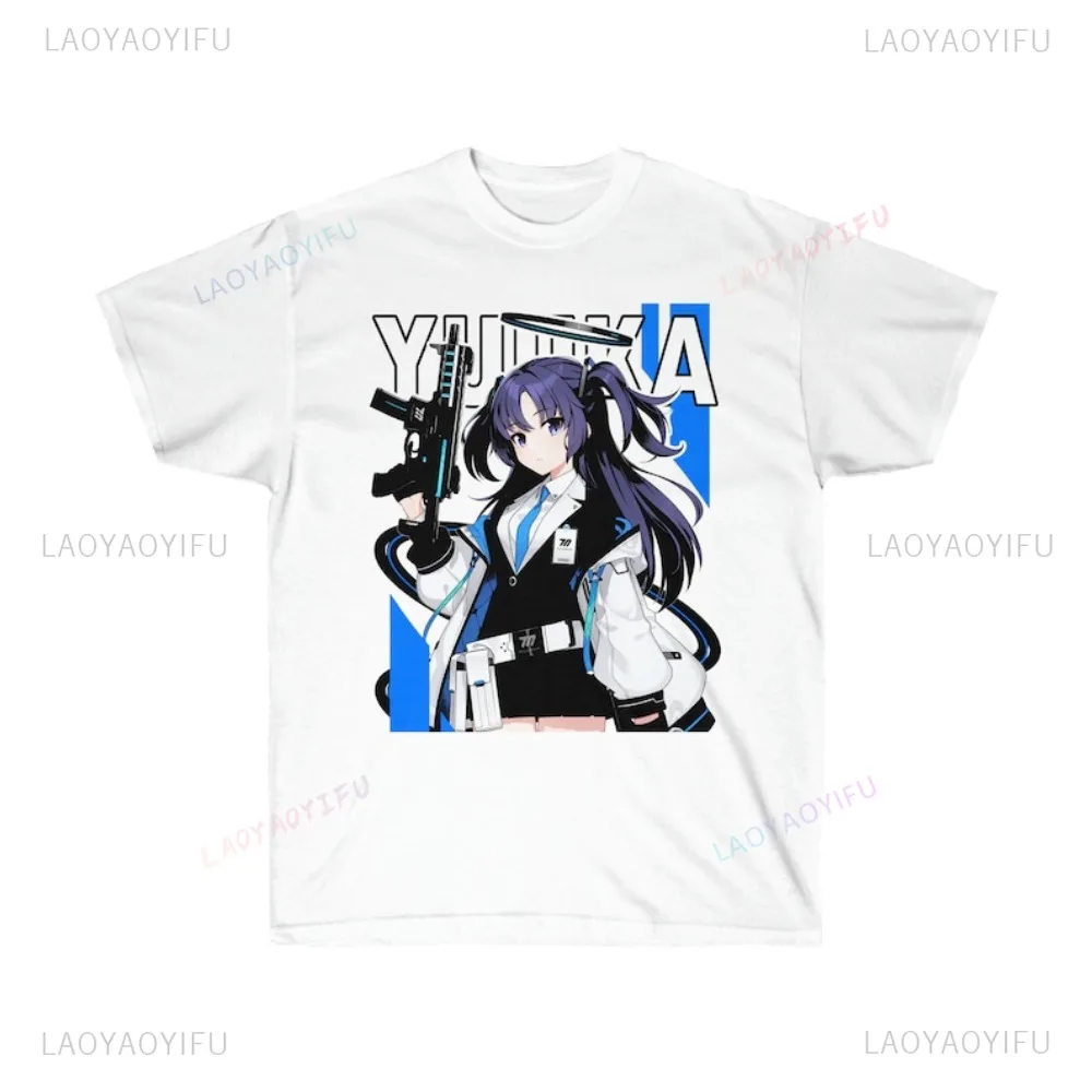 Kawaii الكرتون يوكا الأزرق الأرشيف الساخن لعبة التي شيرت عادية موضة فضفاضة الصيف قصيرة الأكمام Y2K الشارع الشهير تأثيري أوتاكو تي شيرت #3