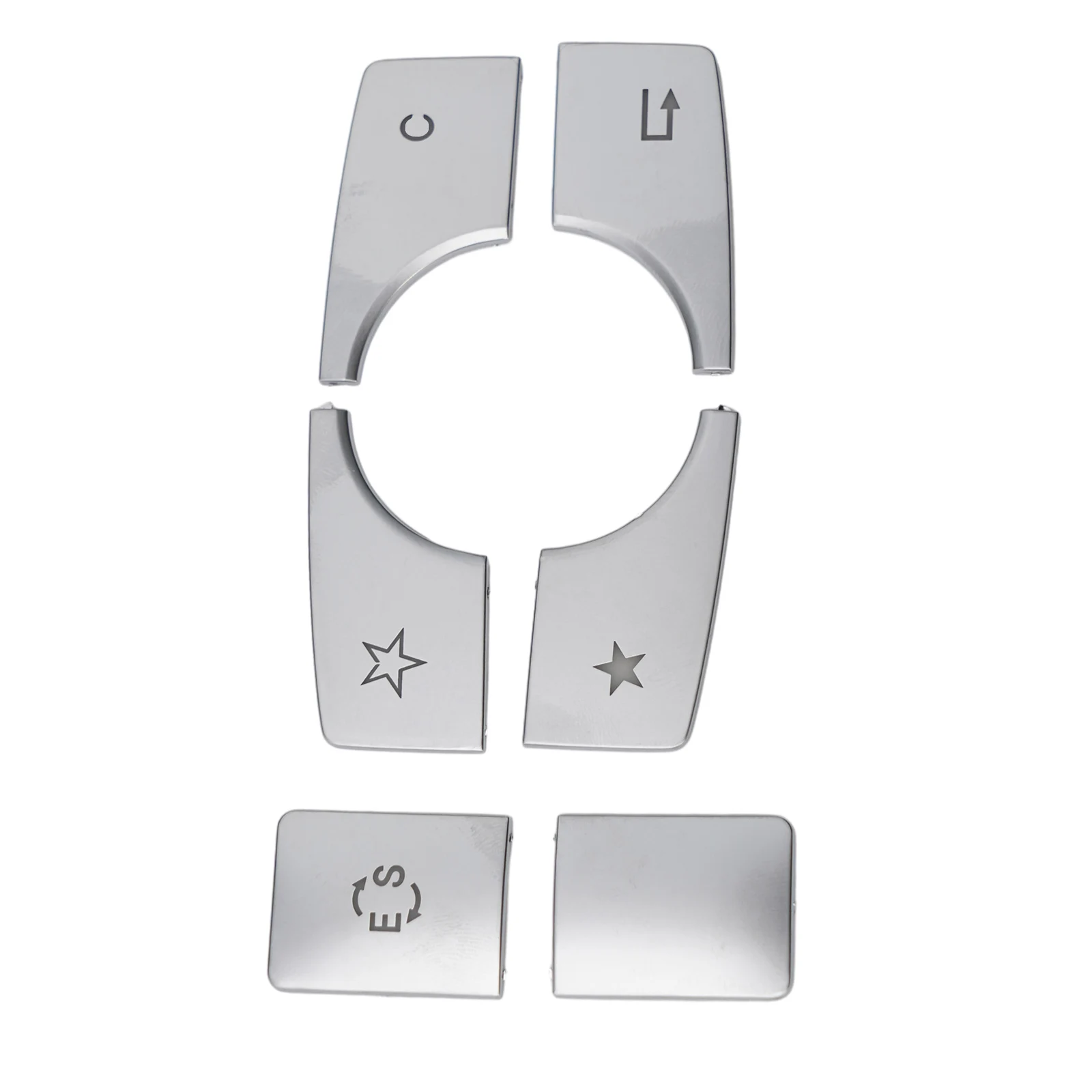 Upgrade Your Car's Interior with Silver Center Console Multimedia Button Cover for E Class W212 1015