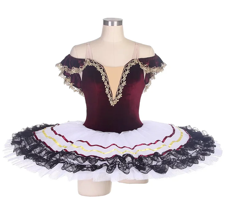 Ballet TUTUTU Dress Red Female Art Exam Practice Performance Cape Skirt