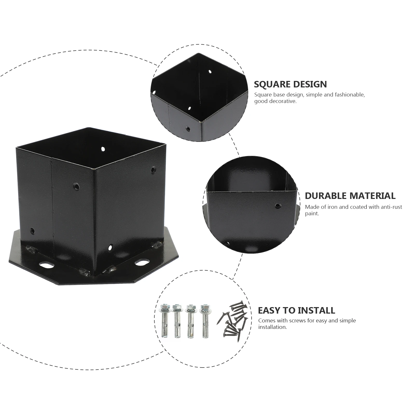 

4x4 опора для перил, железная основа, кронштейн для забора, квадратные квадратные обертывания для крыльца, протектор, садовое домашнее крепление на палубу