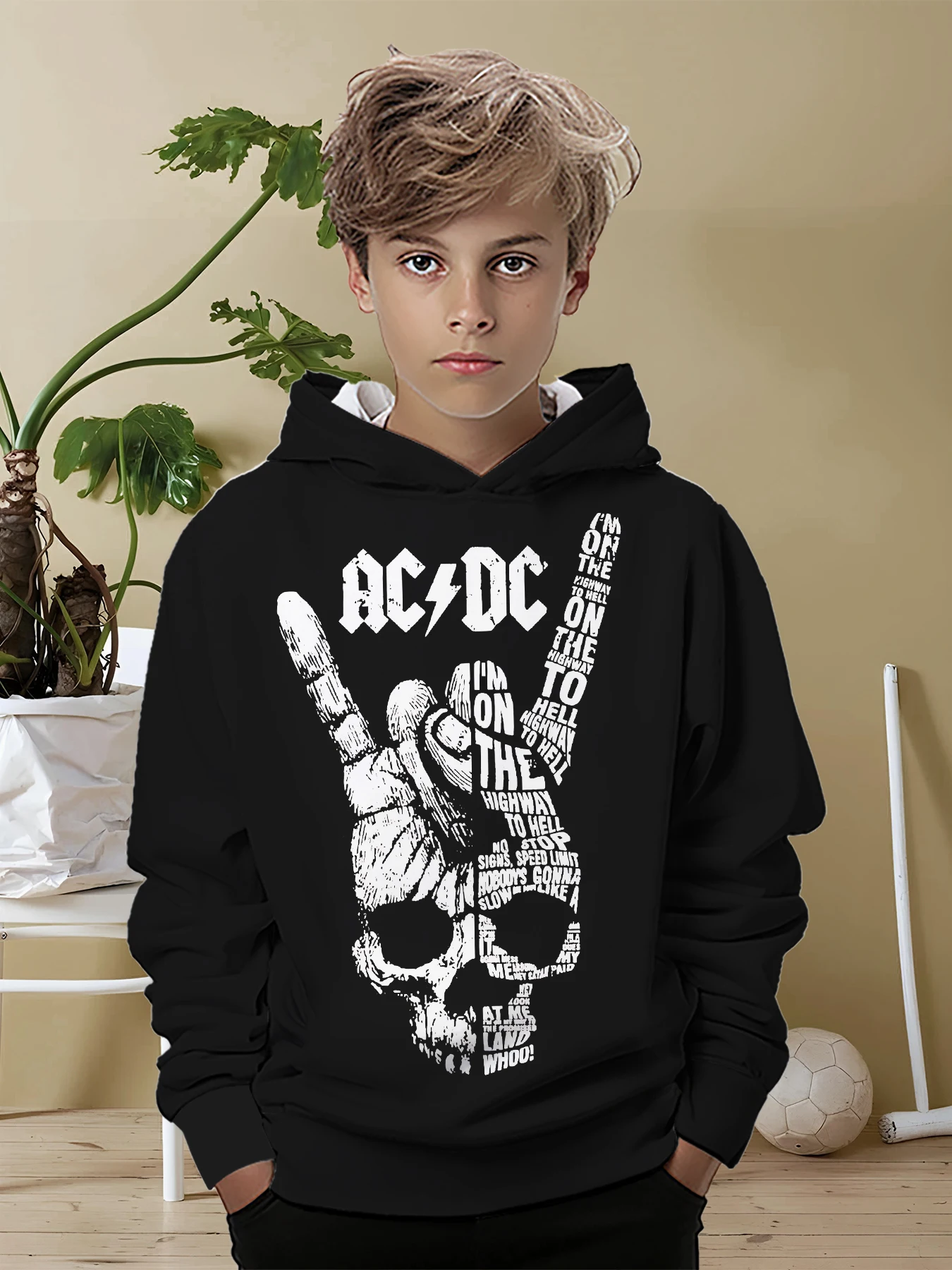 Metal Rock Band 3D Print All Seasons Children Casual Sweatshirt Cool Pullover Tops-AC-DC-Unisex Clothes Boy Girl Hoodies