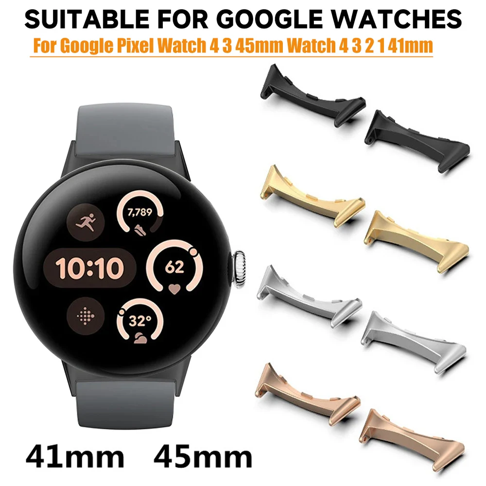 2 Stück Uhrenarmband-Adapter für Google Pixel Watch 3/4 41 mm 45 mm Zubehör Metall-Smartwatch-Adapter Ersatz