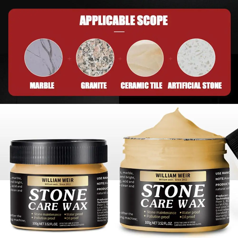 Upgrade 100g Marble Polishing Wax Stone Care Wax Stone Floor Glazing Maintenance Ceramic Tile Wax For Granite Marble Soapstone Q