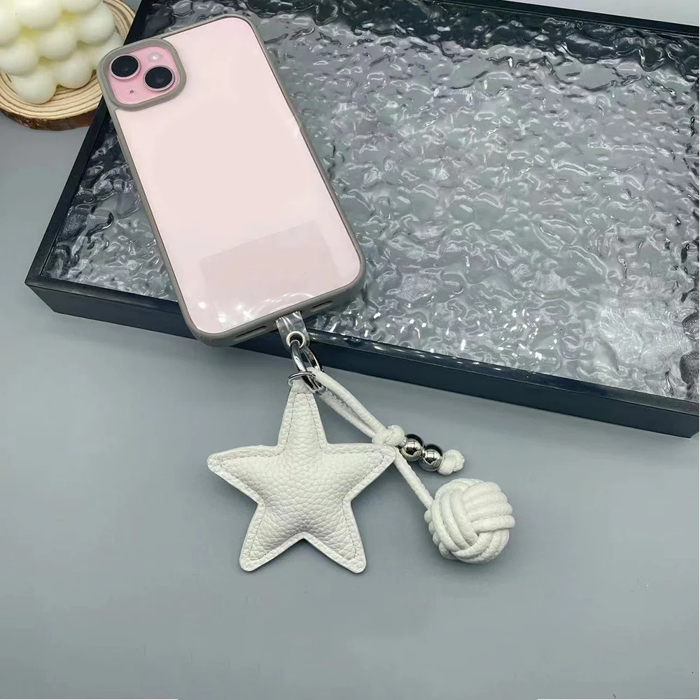 Star PU Leather Keychain Charms Five-pointed Star Car Key Ring Versatile Bag Pendant Key Chains For Women Bag Charms Pendant