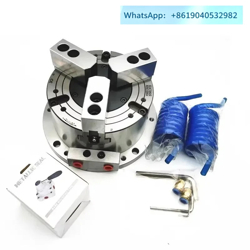 Vertical pneumatic chuck through hole three-jaw chuck 6 inch 8 inch 10 inch air pressure chuck