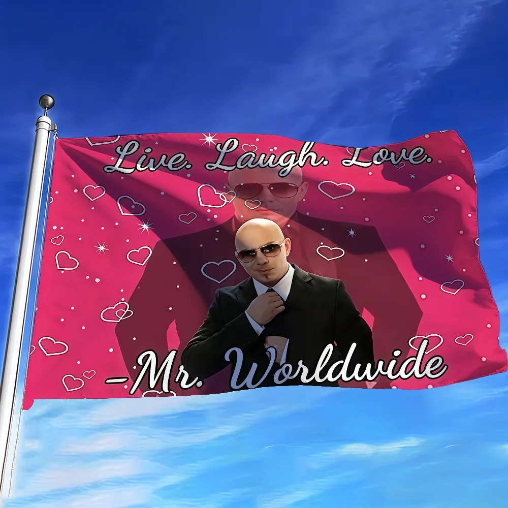 Funny Singer Pitbull Mr. Worldwide Meme flag For Bedroom Living Bar Garden Outdoor Active  Decoration Background And Concert