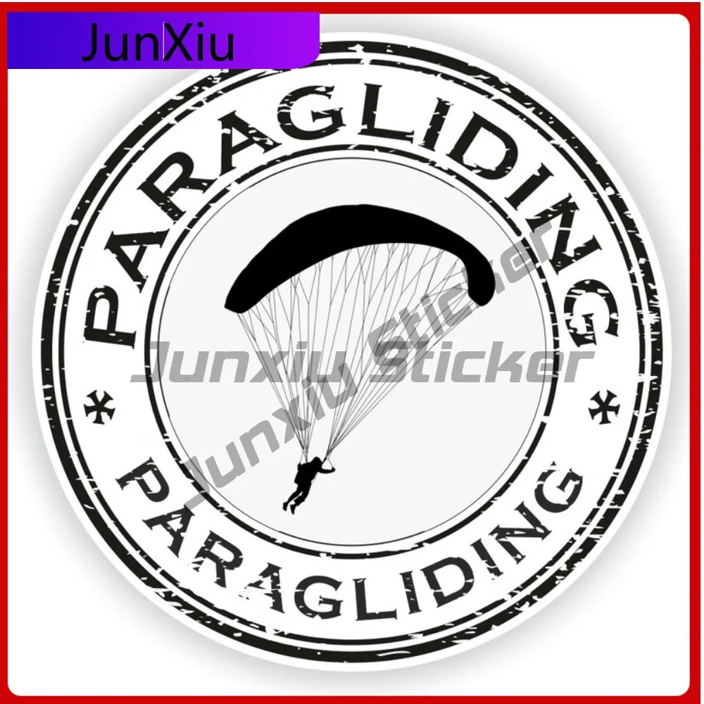 Paragliding Sports Vinyl Sticker Round Seal Anti Scratch Decals Decorative Adventure Motorcycle Decals Camping Sticker Car Decor