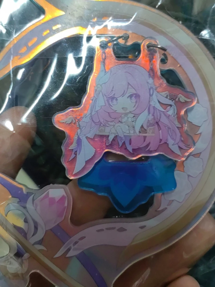 Honkai Impact 3rd Miss Pink Elf Elysia Play on a Swing figura acrílica soporte modelo decoración de escritorio adornos de colección de letreros de pie