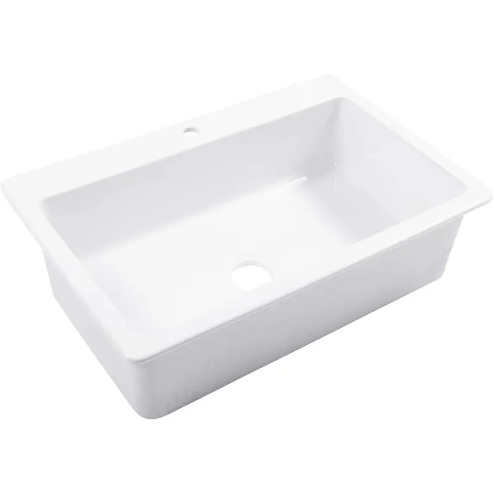 

Кухонная мойка Jackson Crisp White ireclay 33 дюйма, одинарная, встраиваемая, с 1 отверстием