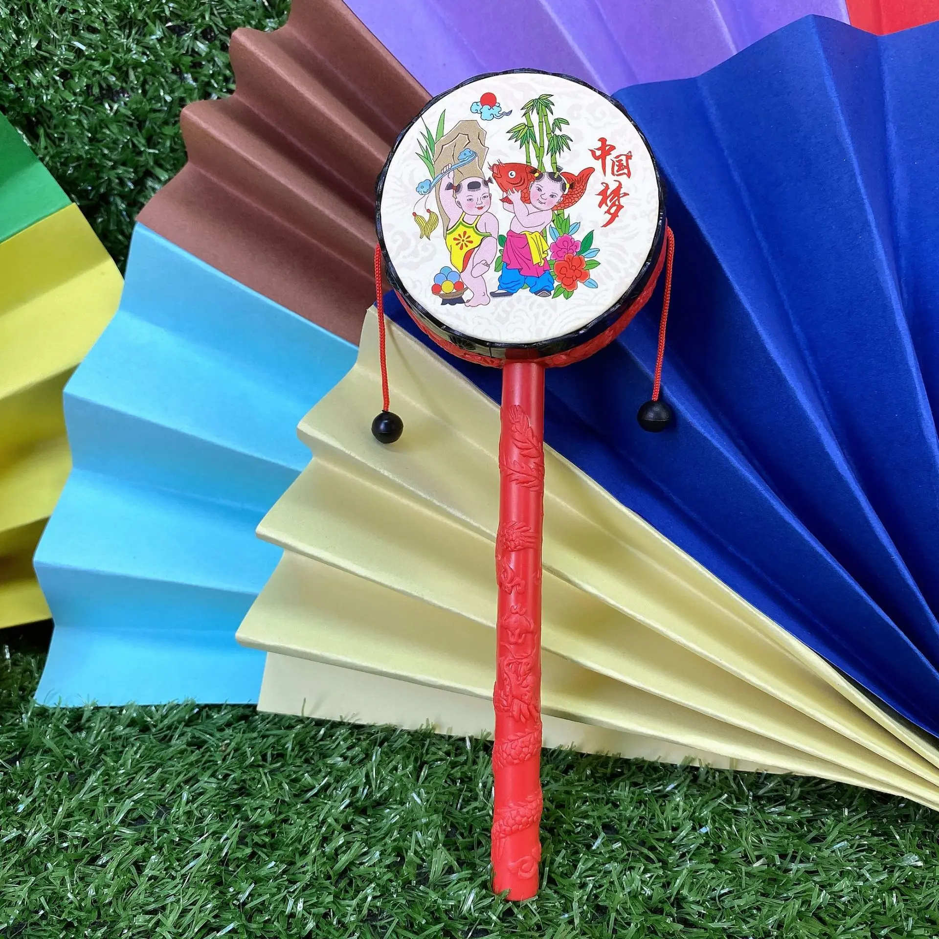 Rattle Childhood Toys Chinese Rattle Rattle Children's Toys Musical Instruments Children's Small Toys