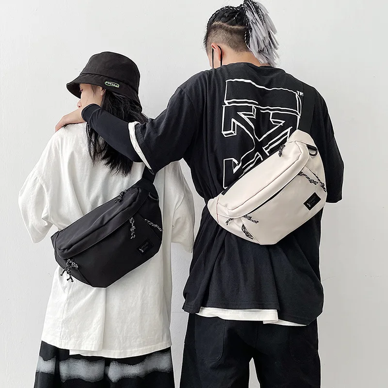 

Большая вместительная сумка через плечо для пар, японский отдел, повседневная однотонная простая женская модная трендовая спортивная поясная сумка