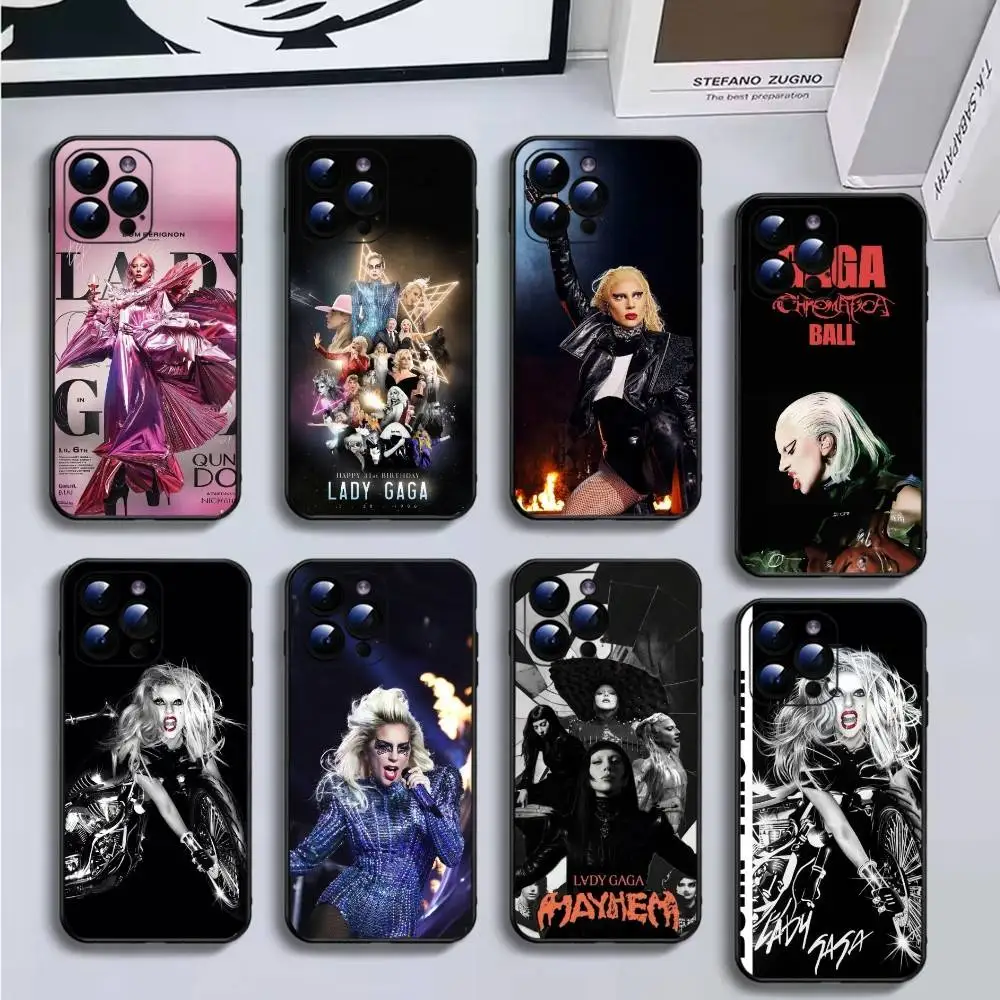 

Singer Lady G-Gaga Phone Case For iPhone16,15,14,13,12,11 Plus,Pro Max,XS,X,XR,SE,Mini,8,7,Soft Black Cover