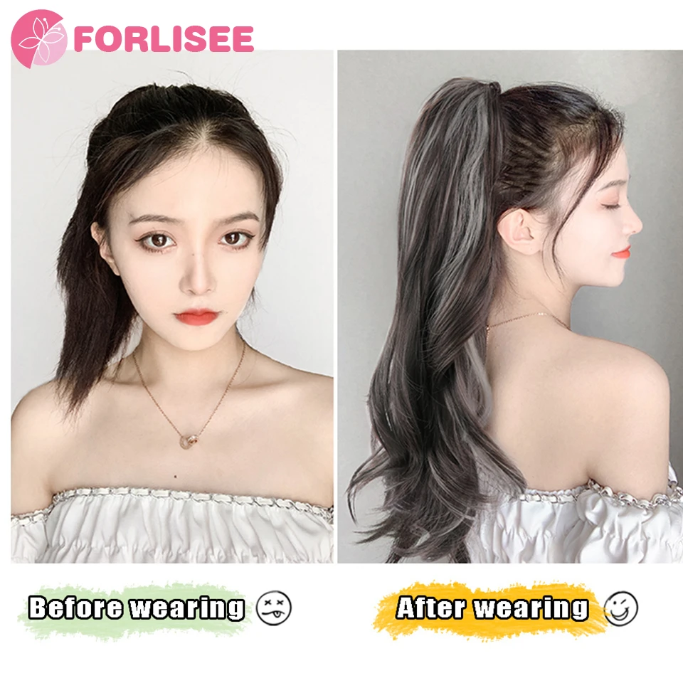 Synthetic Ponytail Wig Female Cloud Permed High Braid Fashionable Fluffy Claw Clip Pick Dyed Pear Blossom Curly Ponytail