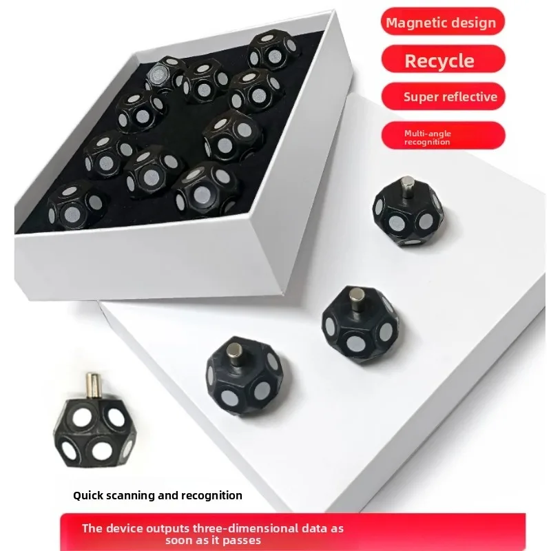 3D scanner polyhedral marker ball magnetic hexagonal sphere highly reflective landmark point positioning