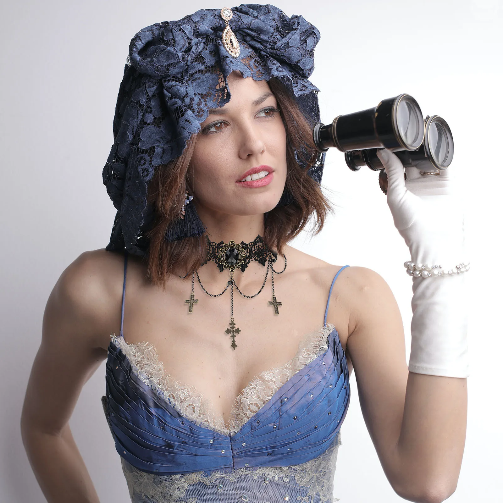 

Retro Lace Neck Chain Collar Feminine Delicate Design Soft Non-Irritating Material Ideal for Daily Party Wedding Gothic Style