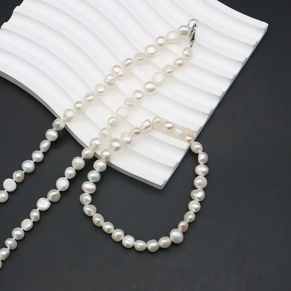 Versatile Exquisite Natural Freshwater White Baroque Pearl Jewelry Set Necklace Bracelet Accessory Fashion Wedding Banquet Gift
