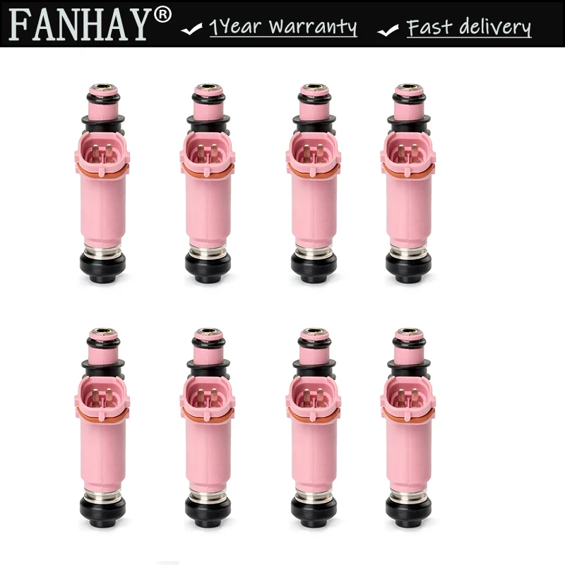 

8PCS/Set New Pink 565cc Fuel Injectors For Subaru STI WRX Forester OEM # 16611AA370 195500-3910 1955003910 16611AA510