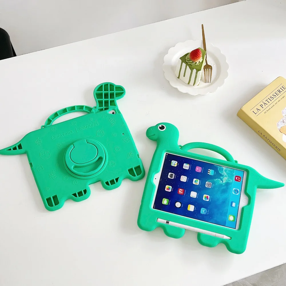 

3D Green Dinosaur Kids Case For iPad A16 11th 2025 2022 10.9 10th 9th 8th 7th 10.2 Stand Cover iPad 9.7 Air 1/2 2017 Capa Funda