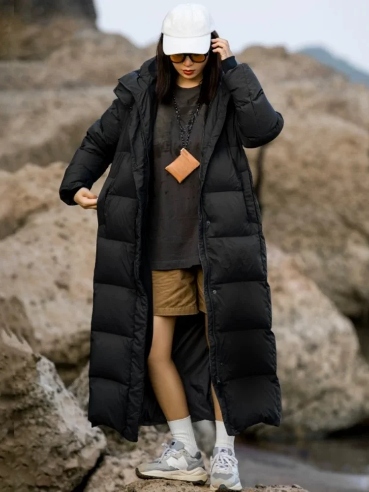 Winter Jackets for Women 2024 New Puffer Coats Simple Solid Fashion Down Jacket Thickened Loose Hooded Female Long Outerwears