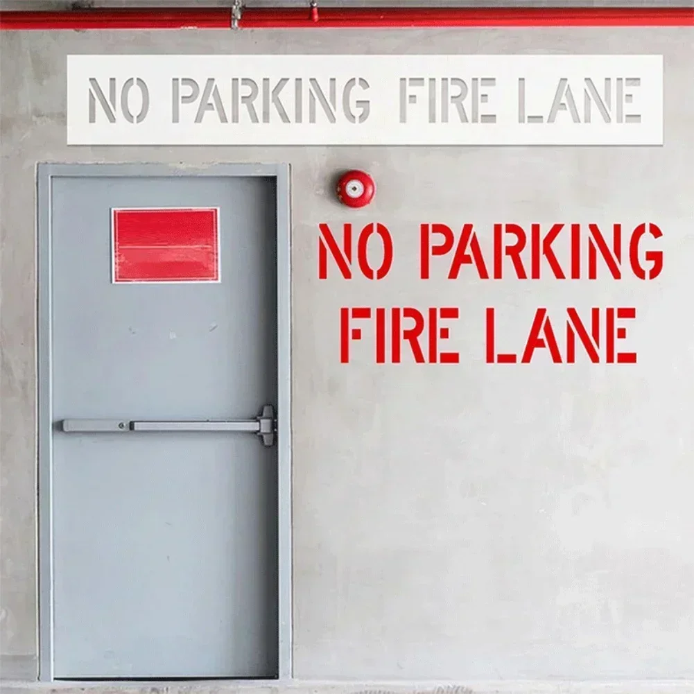 Foldable No Parking Fire Lane Stencil for Asphalt Concrete Pavement Surfaces for Parking Lot and Street Markings