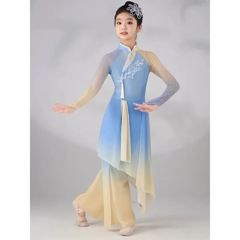 أزياء الرقص الكلاسيكي الأنيقة للأطفال، ملابس أداء المجموعة والمظلة، ملابس الرقص التقليدية الجديدة للأطفال