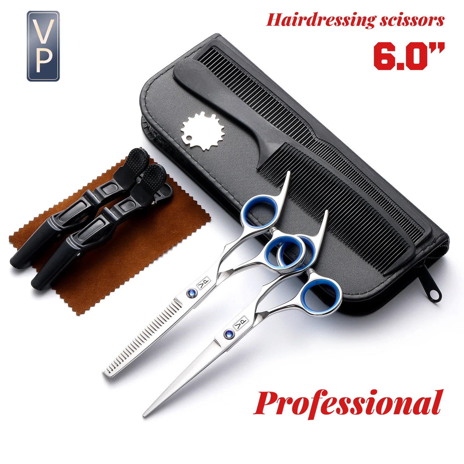 Professional Hairdressing Haircut Scissors 6 Inch 440C Barber Shop Hairdresser\'s Cutting Thinning Tools High Quality Salon Set