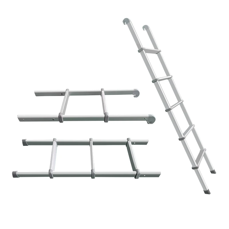 High Tensile Aluminium Alloy 5-Steps RV Folding Ladder for Caravan Motorhome Trailer Camper Van Easy Installation