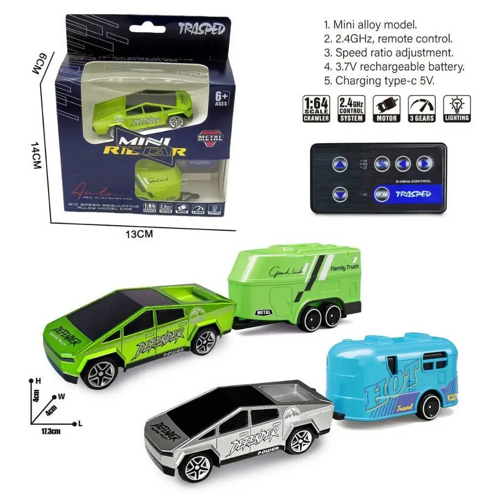 RC 1:64 Off-Road Monster Truck Remote Control Mini Climbing Car Alloy Model Remote Control Electric Toy Car Children's Gift