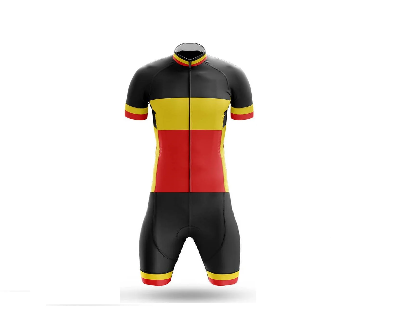 LASER CUT MEN'S CYCLING WEAR CYCLING JERSEY BODY SUIT SKINSUIT WITH POWER BAND BELGIUM NATIONAL TEAM SIZE: XS-4XL