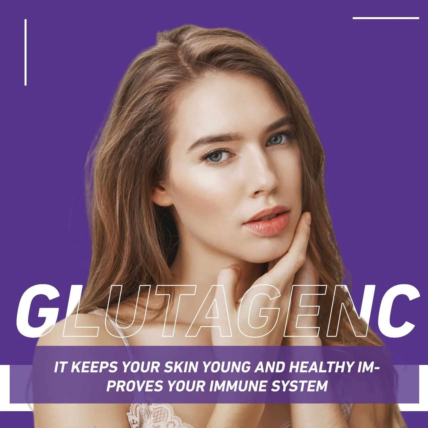 GlutaGen C Whitening Supplement - Brightens Skin, Supports Immune System, Removes Wrinkles and Fine Lines