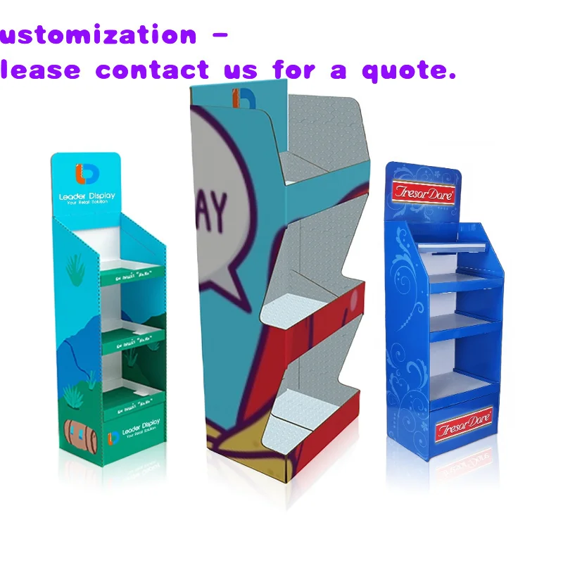 custom.Double Side Printing Floor Corrugated Cardboard Retail Wine Bottle Display Racks Wine Beer