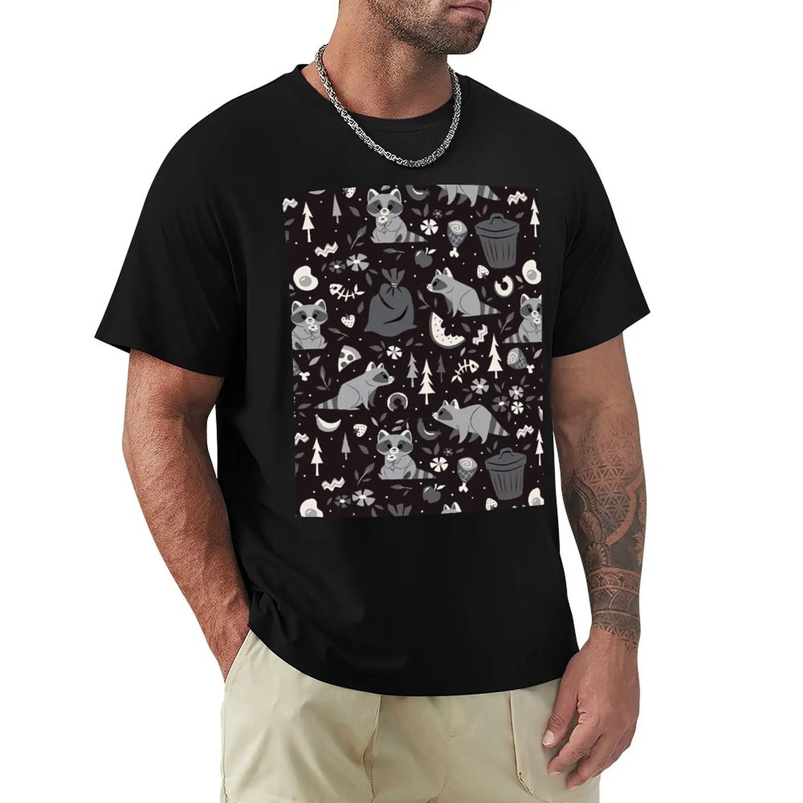 

Racoon Trash T-Shirt funny shirt cotton Man t-shirt tops mens t shirt