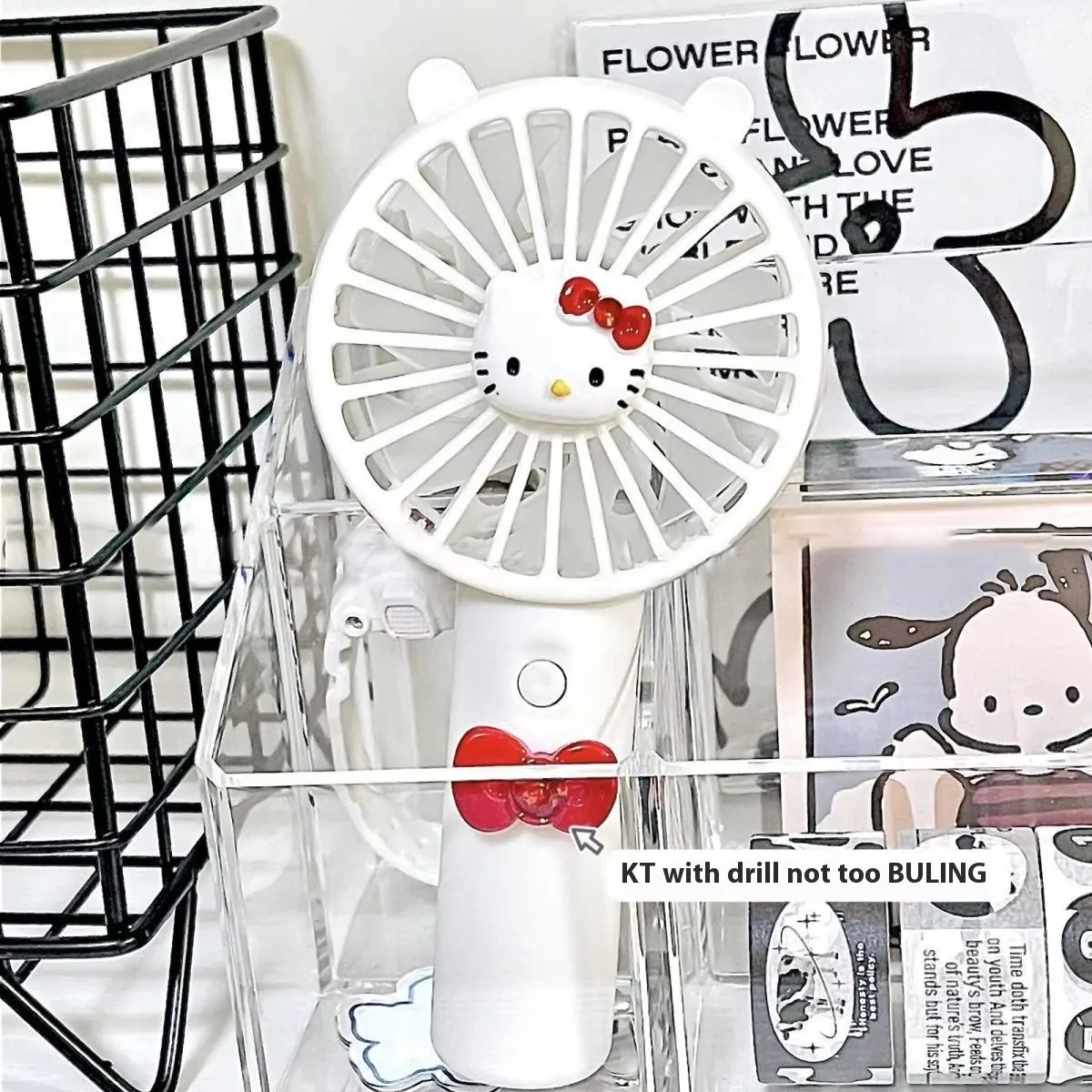 Портативный вентилятор HelloKitty летний цветочный блок мини портативный маленький вентилятор портативный USB заряжаемый вентилятор