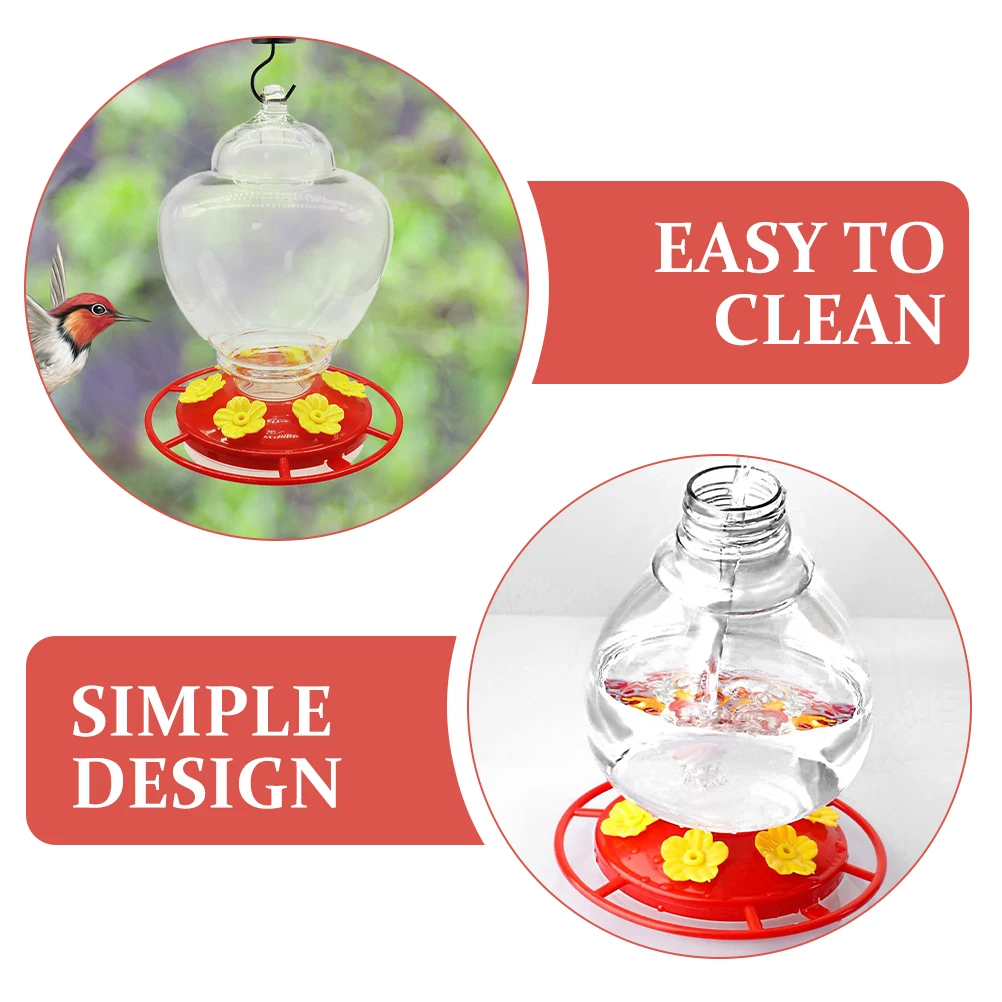 

1200ml Hummingbird Feeder Transparent Durable PP Material Easy Clean Hanging Outdoor Garden Bird Feeder Container Parrot Feeding
