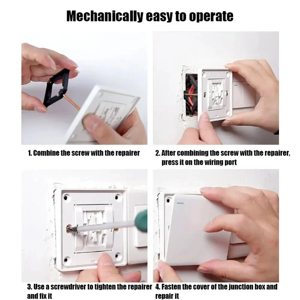 10PCS Type 86 Socket Box Repairer with Load Bearing Support Rod for Junction Box Maintenance and Fixing Solutions