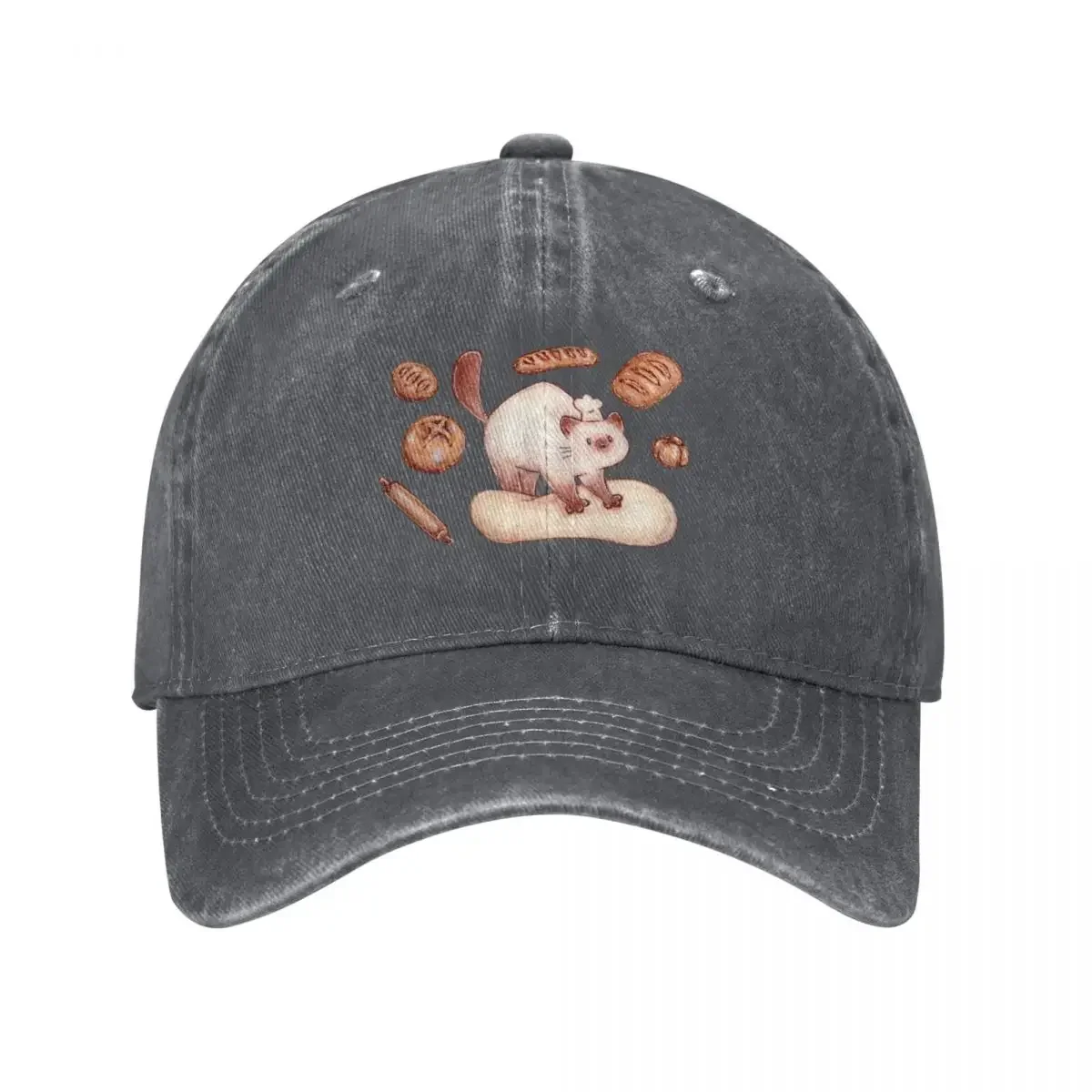 

Bakery cat kneading bread Baseball Cap Streetwear Ball Cap Golf luxury caps Women's Beach Men's