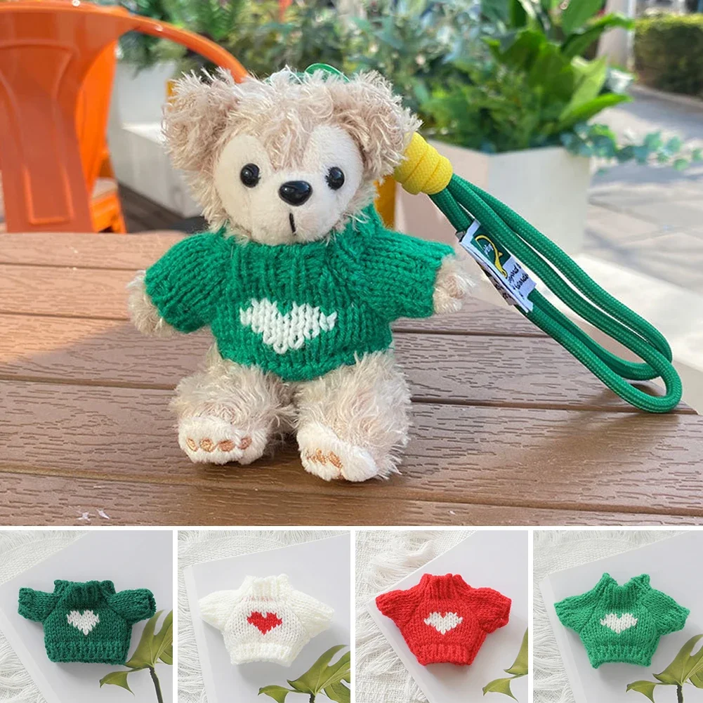 Mini ropa para muñeca de 14cm, suéter tejido con patrón de dibujos animados, ropa de estilo navideño, juguete de ídolo de algodón, decoración de regalo para pareja