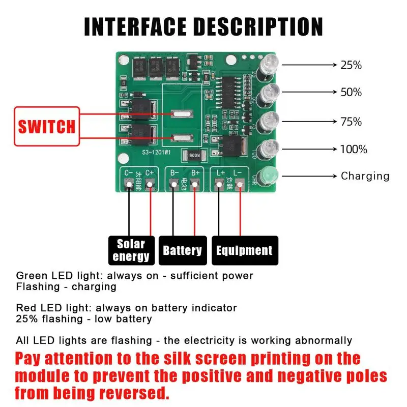 【MO】12V 12A MPPT Solar Charge Controller Module For 3S Li Ion And 4S LiFePO4 Battery With Overcharge Protection