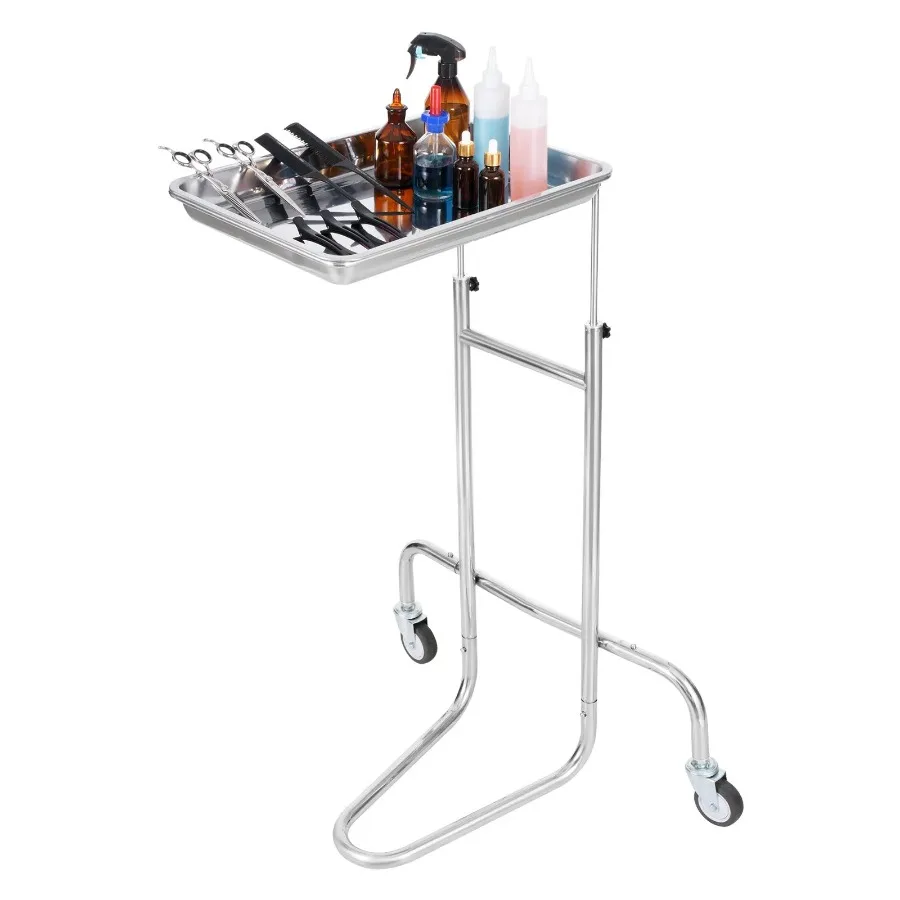 

Stainless Steel Lab Cart with Single Tray & 2 Silent Wheels for Lab Clinic