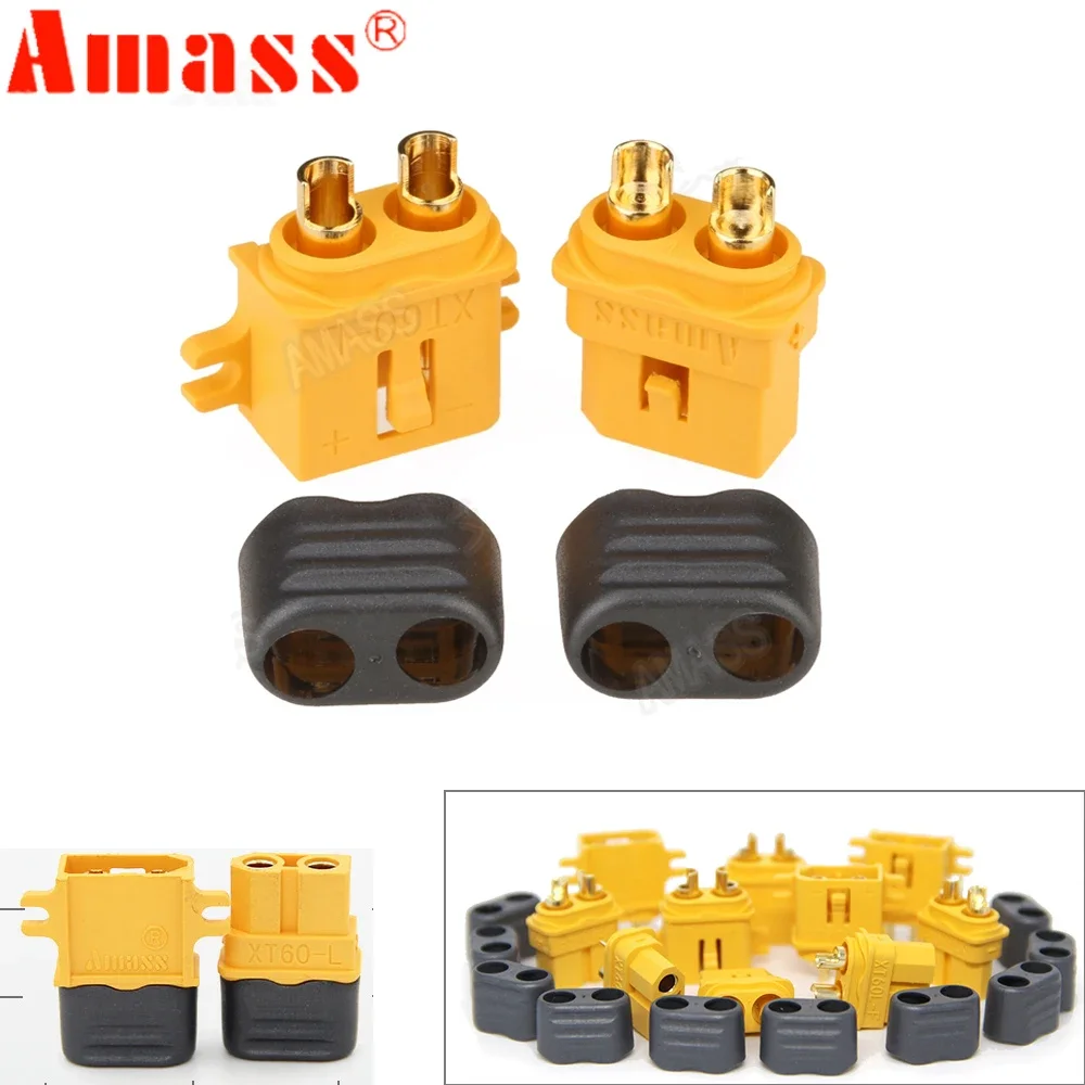 20 x Amass XT60L XT60-L Connectors plugs With Sheath Housing Male & Female spare parts for DIY RC Models (10 Pair )