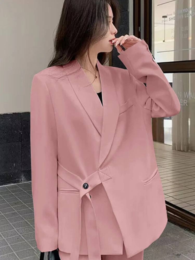 

Spring Autumn Women's Loose Fit Blazers Office Lady Fashion Traf Suit Jacket Women Long Sleeve Casual Coat Female Elegance Tops