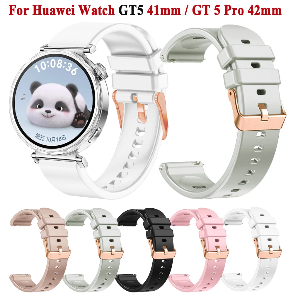 Сменный силиконовый ремешок для умных часов 18 мм для HUAWEI WATCH GT 5 Pro 42 мм GT5 41 мм GT 4 41 мм браслеты для часов браслет Correa Сменный силиконовый ремешок для умных часов 18 мм для HUAWEI WATCH GT 5 Pro 42 мм GT5 41 мм GT 4 41 мм браслеты для часов браслет Correa