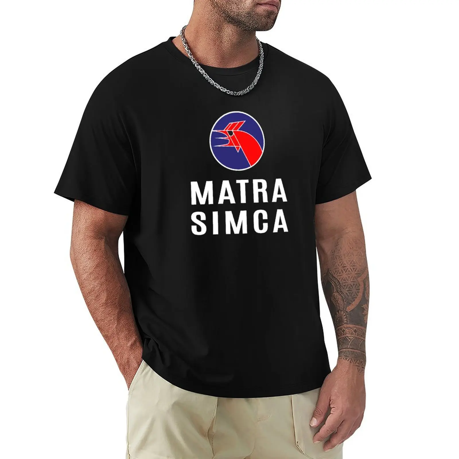 Camiseta con logo Matra Simca 1973, camiseta básica de algodón de talla grande