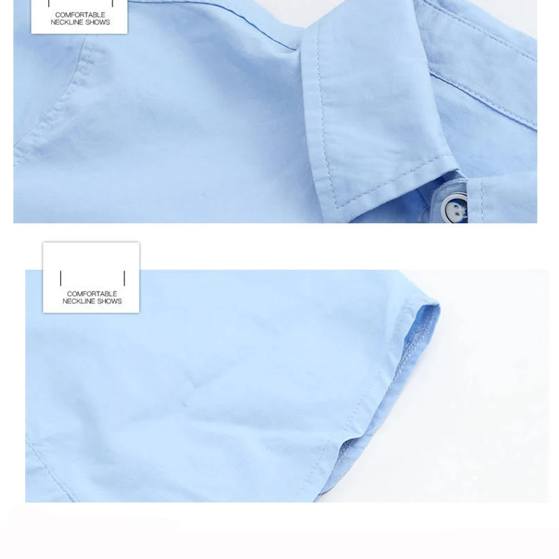 Kids Clothing Spring 2021 Long Sleeve Boys Shirts Fashion Cotton Solid White Shirt Children Turn-down Collar Button Tops 8 12y