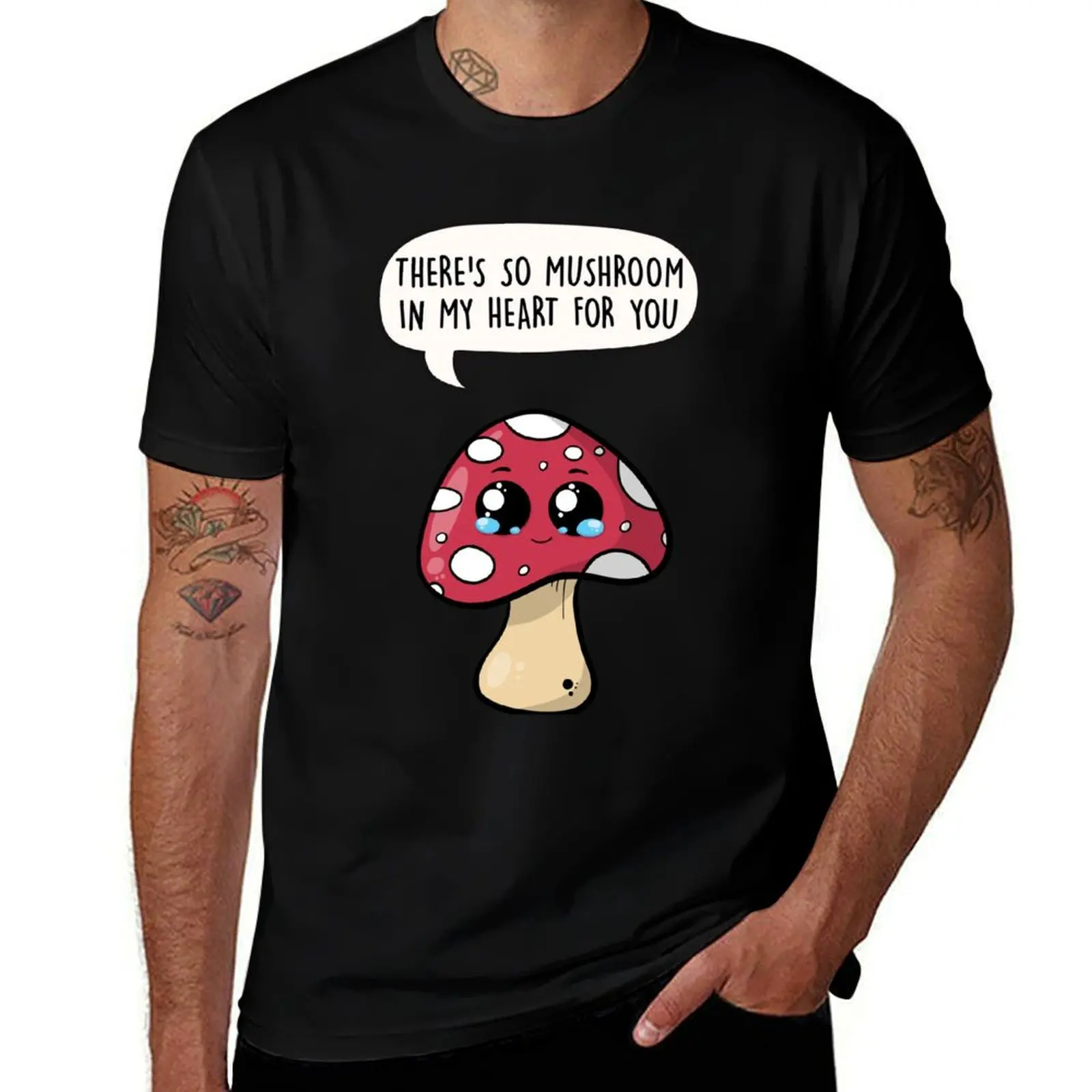 

Pun 100% Cute There's man Heart So - men in my T-Shirt shirt Cartoon Love t Mushroom t casual for cotton You shirt